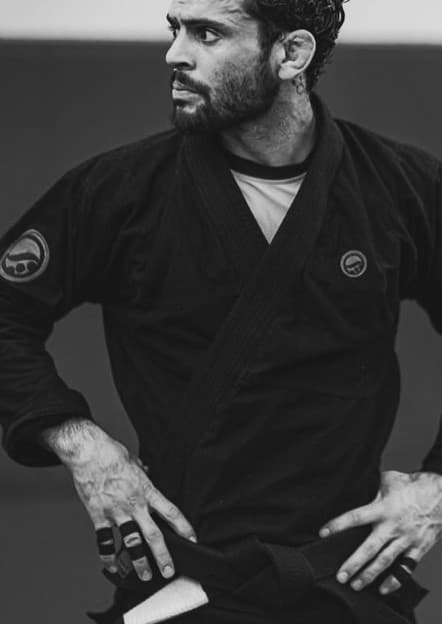 Kevin Sales, founder and head instructor of Dopa Jiu-Jitsu, in his gi